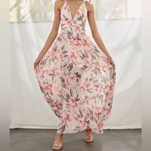 Papaya Floral Print Maxi Dress - Size S - Perfect for Spring, Summer, or Fall